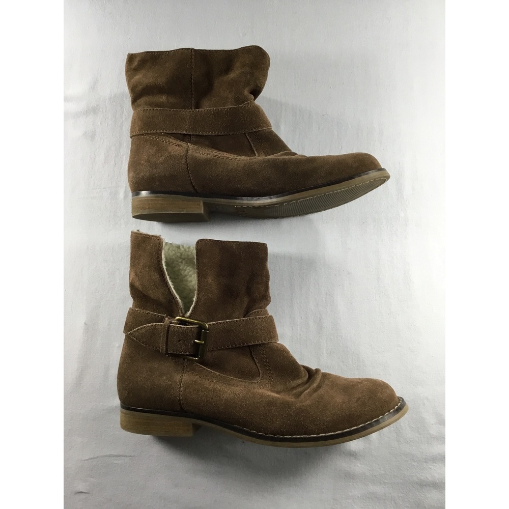 MIA Suede Boot Ankle 8M Brown FauxFur Lined Buckle Boho
Streetwear Fall Western